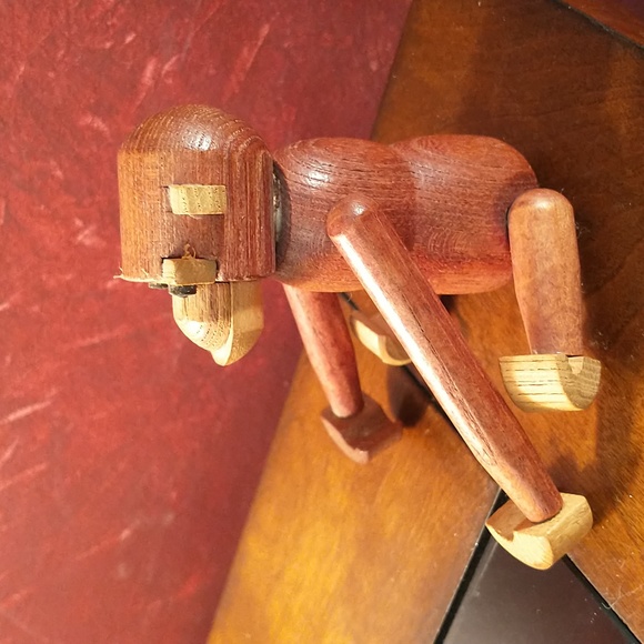 Rare - Antique - 50s-60s Viking Jointed Teak Wood Hand Made in Japan Monkey Toy - Picture 4 of 7